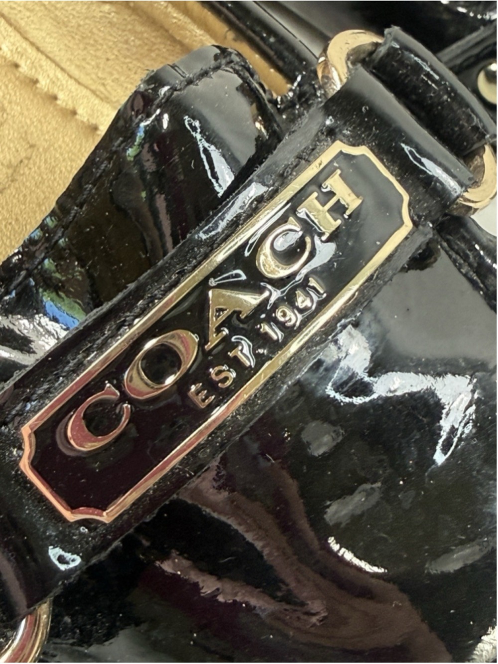Vintage Coach FAYE 1941 Black patent Loafers size 7 B - Picture 8 of 14